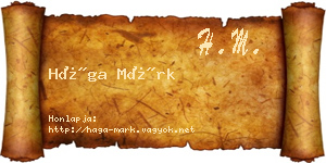 Hága Márk névjegykártya